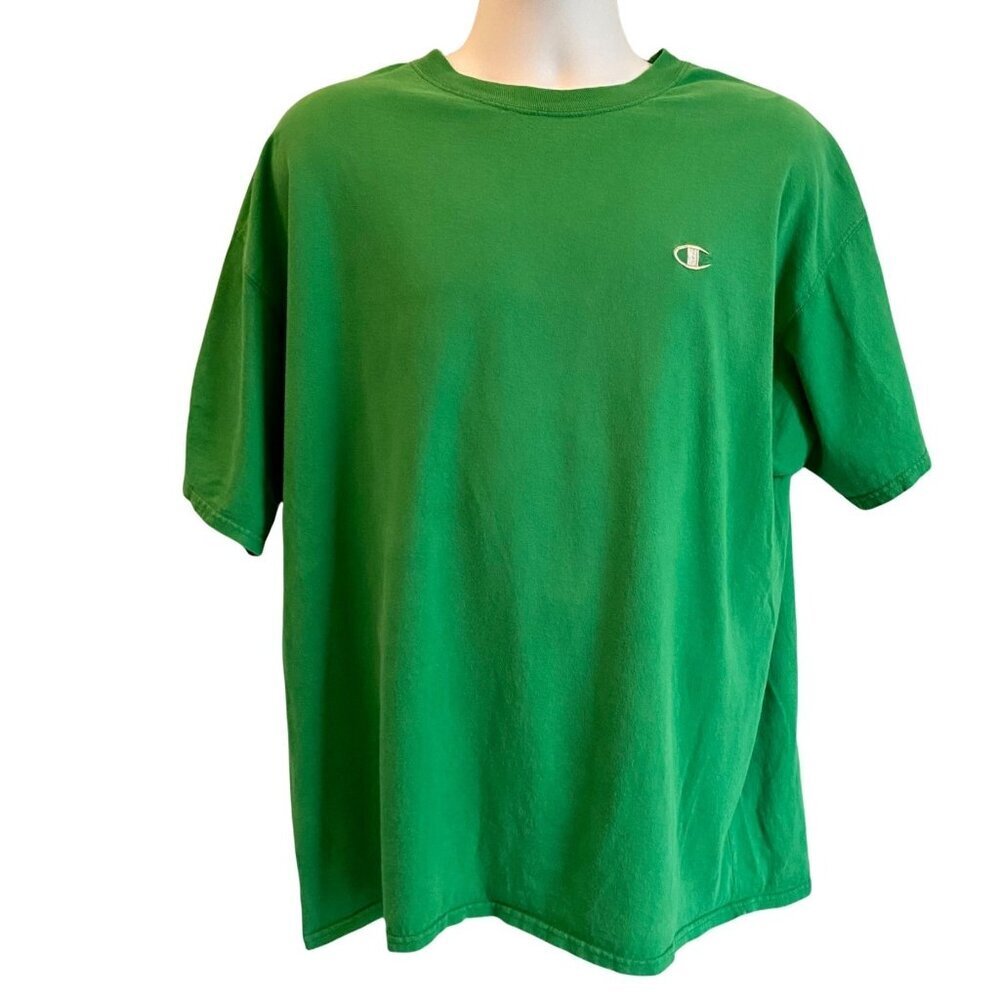 Champion Short Sleeve Green Cotton Tee Shirt Men's 2XL
